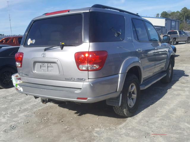 5TDBT44A85S238936 - 2005 TOYOTA SEQUOIA SR SILVER photo 4