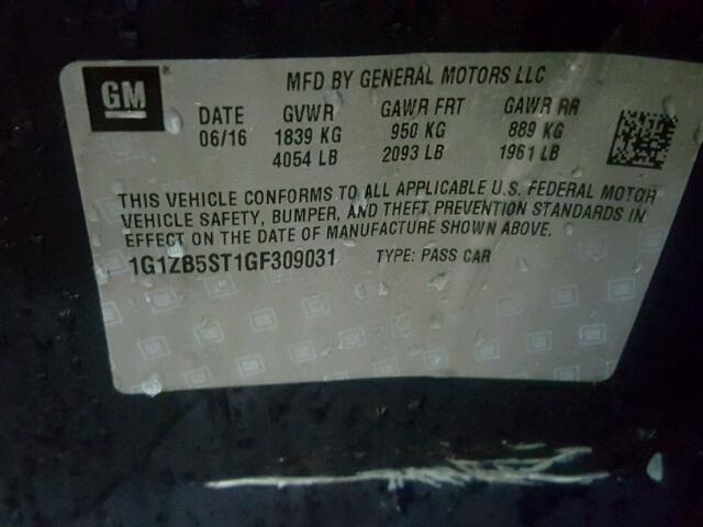 1G1ZB5ST1GF309031 - 2016 CHEVROLET MALIBU LS BLUE photo 10