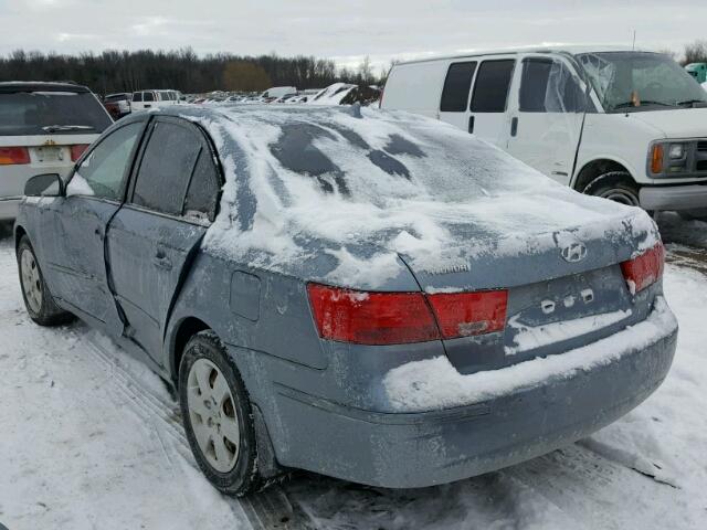 5NPET46C49H536987 - 2009 HYUNDAI SONATA GLS BLUE photo 3