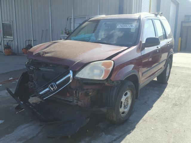 SHSRD68474U207149 - 2004 HONDA CR-V LX MAROON photo 2