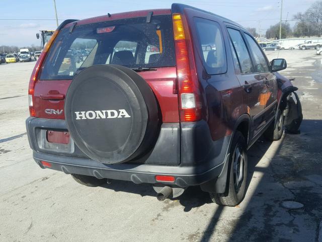 SHSRD68474U207149 - 2004 HONDA CR-V LX MAROON photo 4