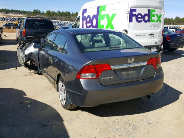 2HGFA16549H367686 - 2009 HONDA CIVIC LX GRAY photo 3