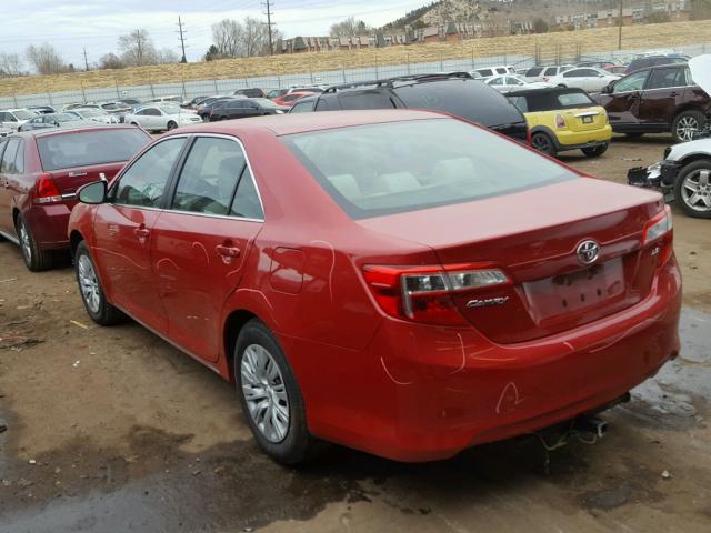 4T1BF1FK5CU529152 - 2012 TOYOTA CAMRY BASE RED photo 3
