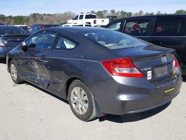 2HGFG3A54CH543726 - 2012 HONDA CIVIC LX GRAY photo 3