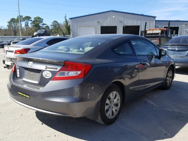 2HGFG3A54CH543726 - 2012 HONDA CIVIC LX GRAY photo 4