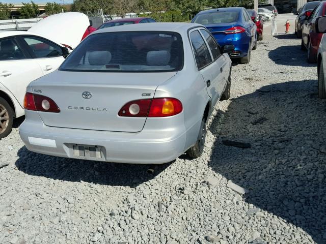 1NXBR12E72Z566869 - 2002 TOYOTA COROLLA CE SILVER photo 4