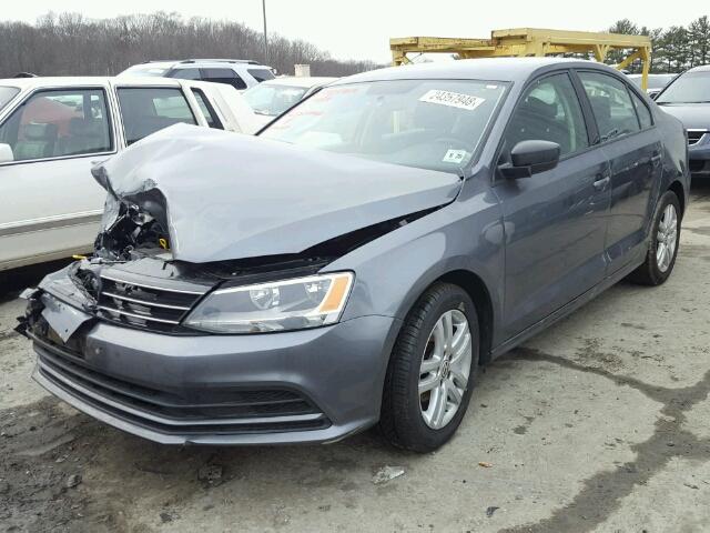 3VW2K7AJXFM242199 - 2015 VOLKSWAGEN JETTA BASE GRAY photo 2