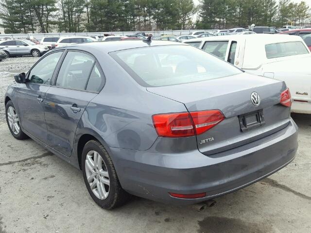 3VW2K7AJXFM242199 - 2015 VOLKSWAGEN JETTA BASE GRAY photo 3