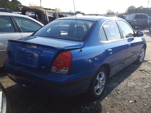 KMHDN46D94U778263 - 2004 HYUNDAI ELANTRA GL BLUE photo 4