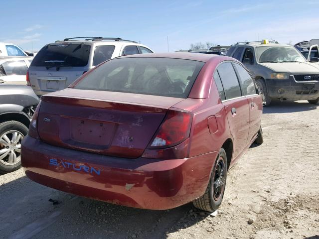 1G8AF52F54Z229688 - 2004 SATURN ION LEVEL MAROON photo 4