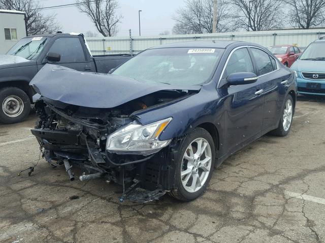 1N4AA5AP9EC448243 - 2014 NISSAN MAXIMA S BLUE photo 2