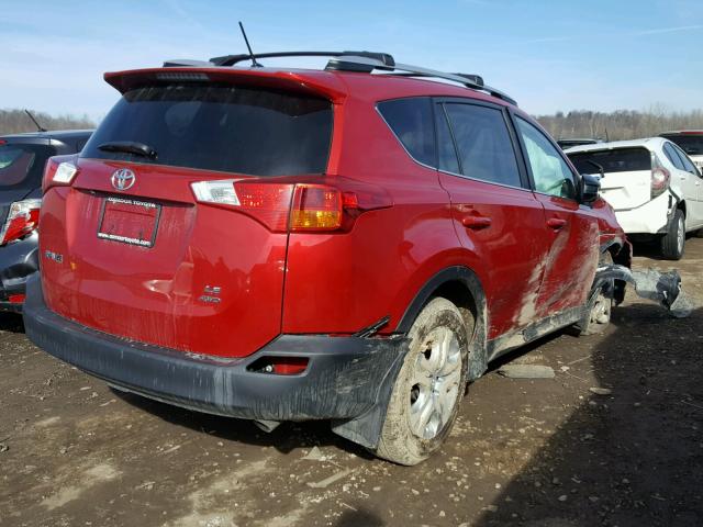 2T3BFREVXDW063432 - 2013 TOYOTA RAV4 LE RED photo 4