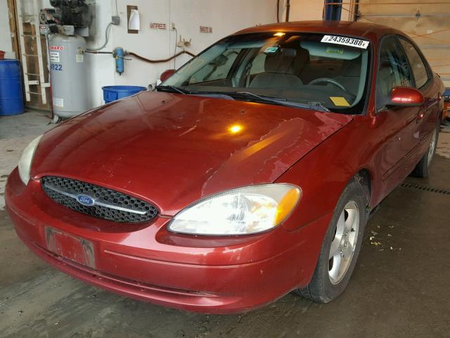 1FAFP55U2YG113570 - 2000 FORD TAURUS SES RED photo 2