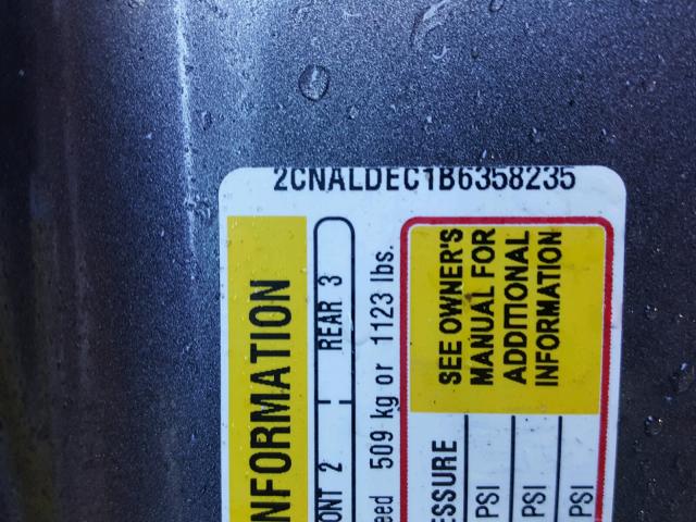 2CNALDEC1B6358235 - 2011 CHEVROLET EQUINOX LT GRAY photo 10