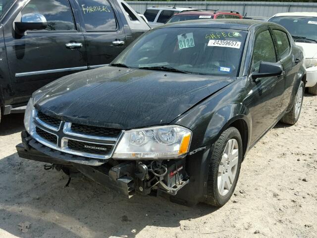 1C3CDZAB6CN132620 - 2012 DODGE AVENGER SE BLACK photo 2