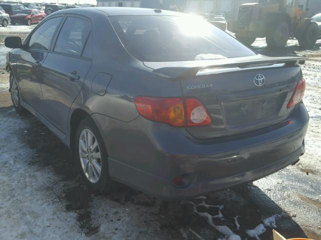 1NXBU4EE5AZ385490 - 2010 TOYOTA COROLLA BA GRAY photo 3