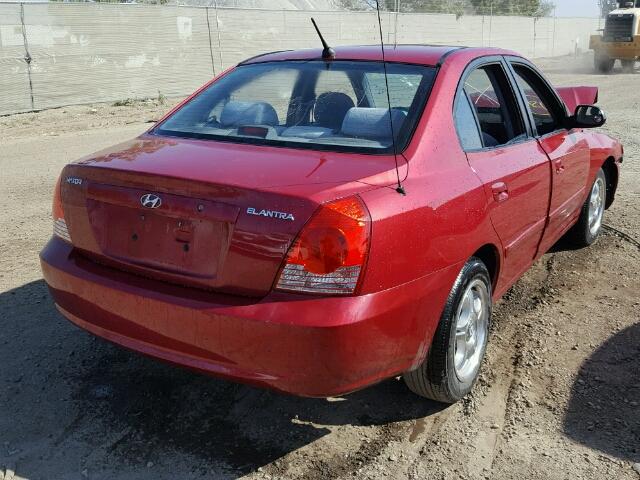 KMHDN46D65U970452 - 2005 HYUNDAI ELANTRA GL RED photo 4