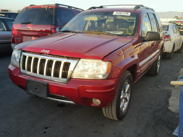 1J8GW58N14C108523 - 2004 JEEP GRAND CHER RED photo 2