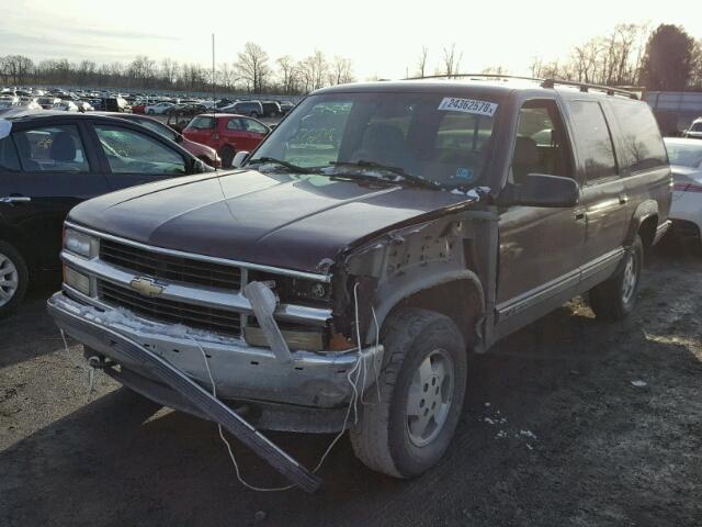 1GNFK16K7SJ419356 - 1995 CHEVROLET SUBURBAN K BURGUNDY photo 2