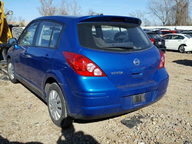 3N1BC13E48L375923 - 2008 NISSAN VERSA S BLUE photo 3