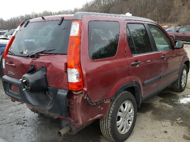 SHSRD78816U431867 - 2006 HONDA CR-V EX RED photo 4