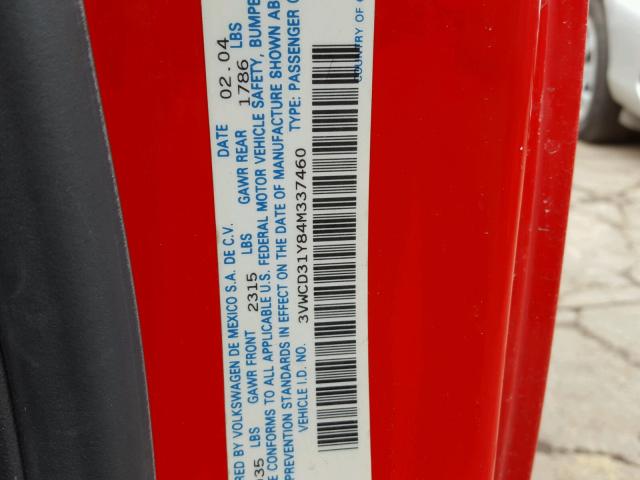 3VWCD31Y84M337460 - 2004 VOLKSWAGEN NEW BEETLE Qırmızı foto 10