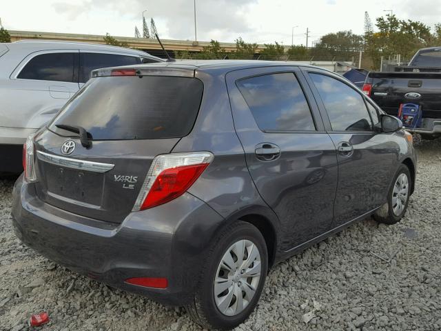 JTDKTUD34DD573090 - 2013 TOYOTA YARIS GRAY photo 4