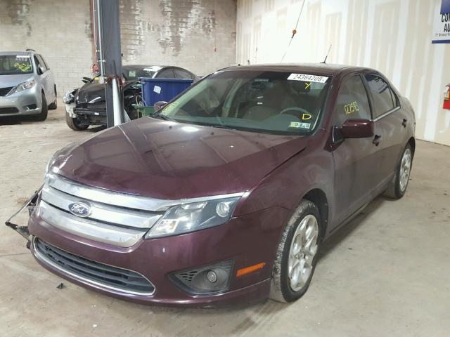 3FAHP0HG3BR338422 - 2011 FORD FUSION SE BURGUNDY photo 2