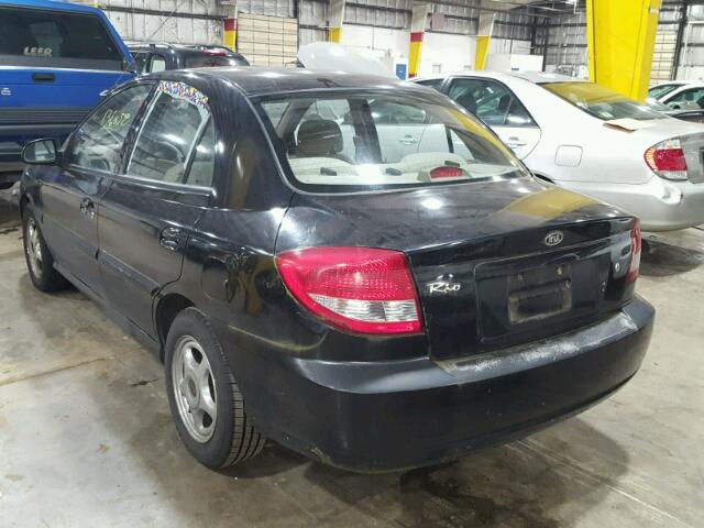 KNADC125936212210 - 2003 KIA RIO BLACK photo 3