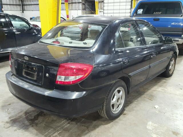 KNADC125936212210 - 2003 KIA RIO BLACK photo 4