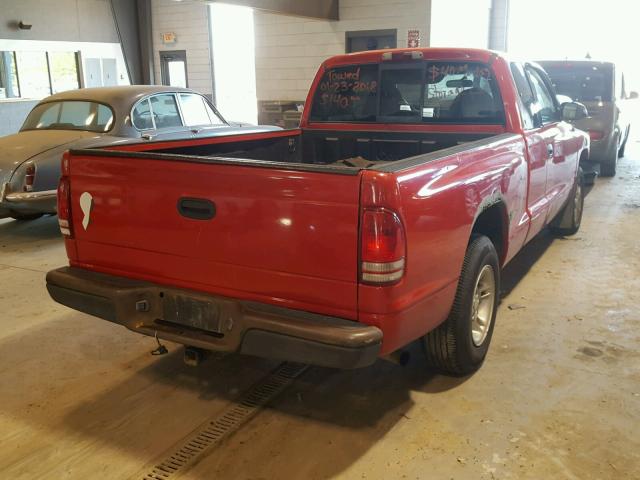 1B7GL22XXXS240859 - 1999 DODGE DAKOTA RED photo 4