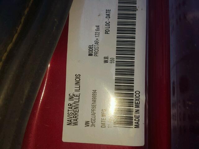 3HSDJAPR6EN490894 - 2014 INTERNATIONAL PROSTAR 红色 照片 10