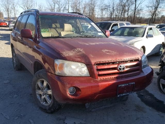 JTEEP21A040026667 - 2004 TOYOTA HIGHLANDER RED photo 1