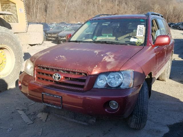 JTEEP21A040026667 - 2004 TOYOTA HIGHLANDER RED photo 2