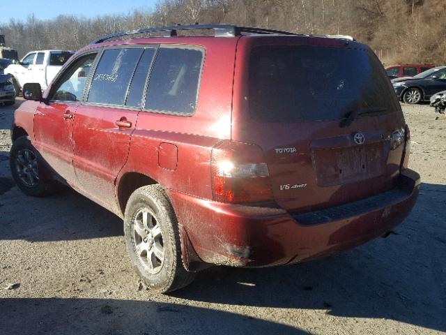 JTEEP21A040026667 - 2004 TOYOTA HIGHLANDER RED photo 3