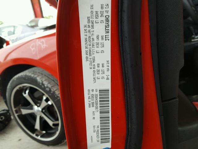 2B3KA43G88H288171 - 2008 DODGE CHARGER RED photo 10