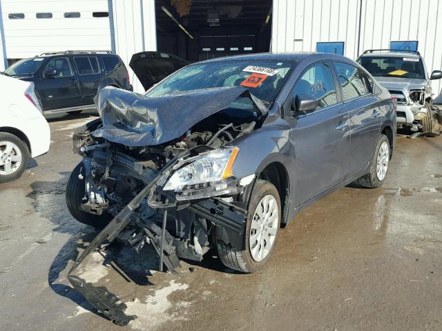 3N1AB7AP6FY321433 - 2015 NISSAN SENTRA S SILVER photo 2