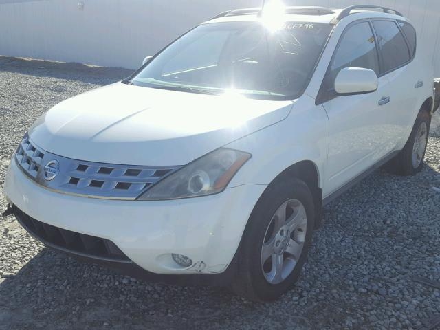 JN8AZ08T15W328805 - 2005 NISSAN MURANO SL WHITE photo 2