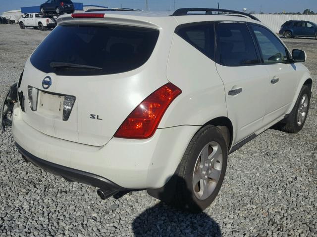 JN8AZ08T15W328805 - 2005 NISSAN MURANO SL WHITE photo 4