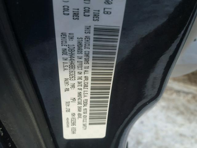 1D8HN44H48B163263 - 2008 DODGE GRAND CARA BLUE photo 10