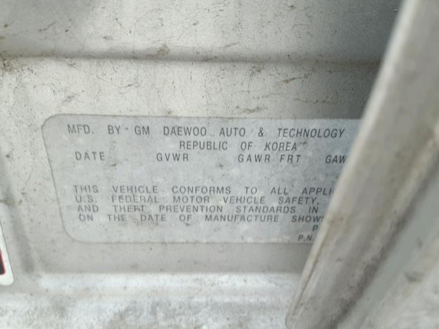 KL1TD52695B358961 - 2005 CHEVROLET AVEO BASE Gri fotoğraf 10