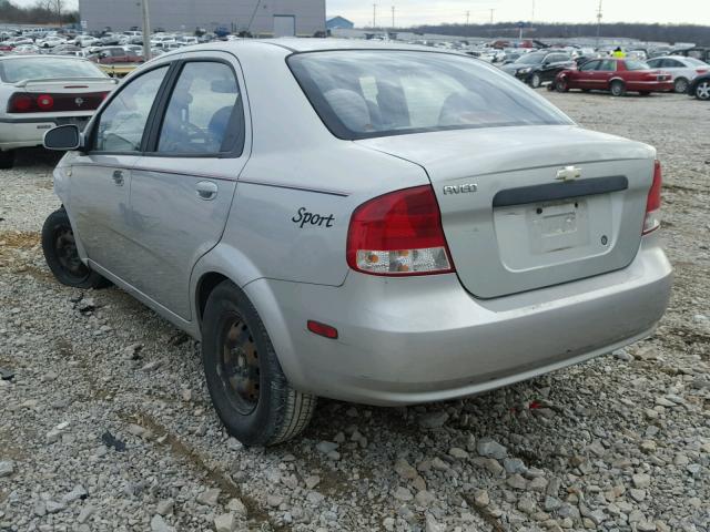KL1TD52695B358961 - 2005 CHEVROLET AVEO BASE Gri fotoğraf 3