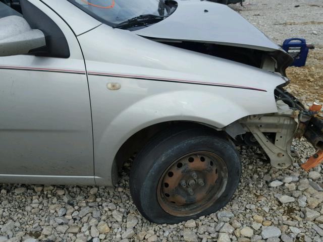 KL1TD52695B358961 - 2005 CHEVROLET AVEO BASE Gri fotoğraf 9