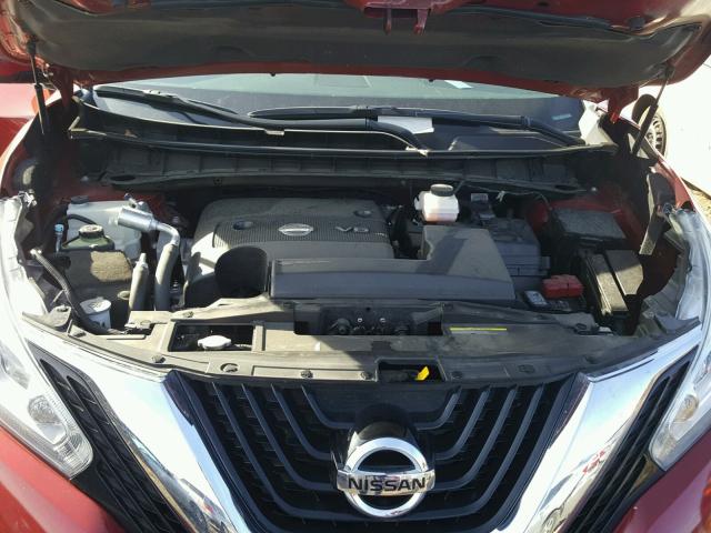 5N1AZ2MH9HN124588 - 2017 NISSAN MURANO S RED photo 7