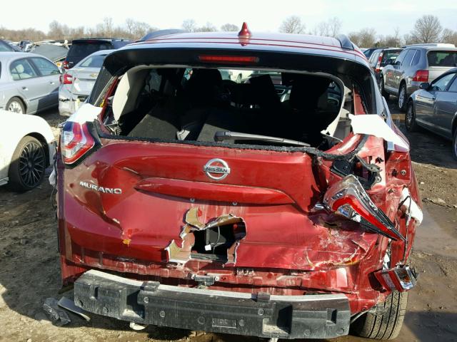 5N1AZ2MH9HN124588 - 2017 NISSAN MURANO S RED photo 9