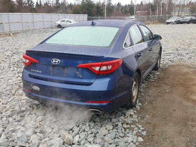 5NPE24AF2FH025133 - 2015 HYUNDAI SONATA SE BLUE photo 4