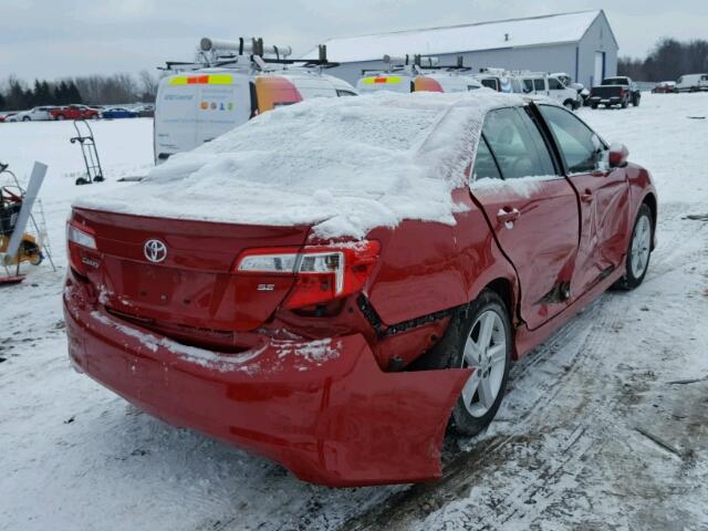 4T1BF1FK0EU812125 - 2014 TOYOTA CAMRY L RED photo 4