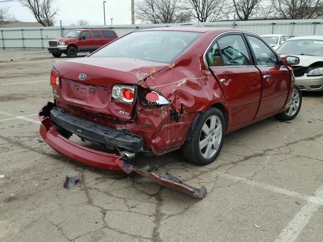 KNAGE124665021627 - 2006 KIA OPTIMA LX RED photo 4