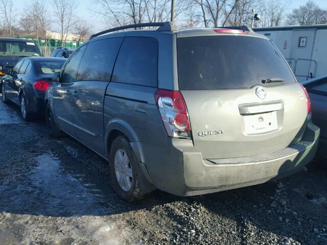 5N1BV28U66N101676 - 2006 NISSAN QUEST S GRAY photo 3