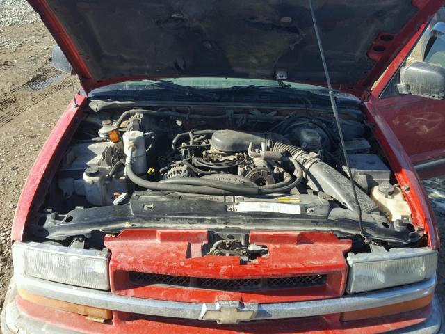 1GNDT13W512129394 - 2001 CHEVROLET BLAZER RED photo 7